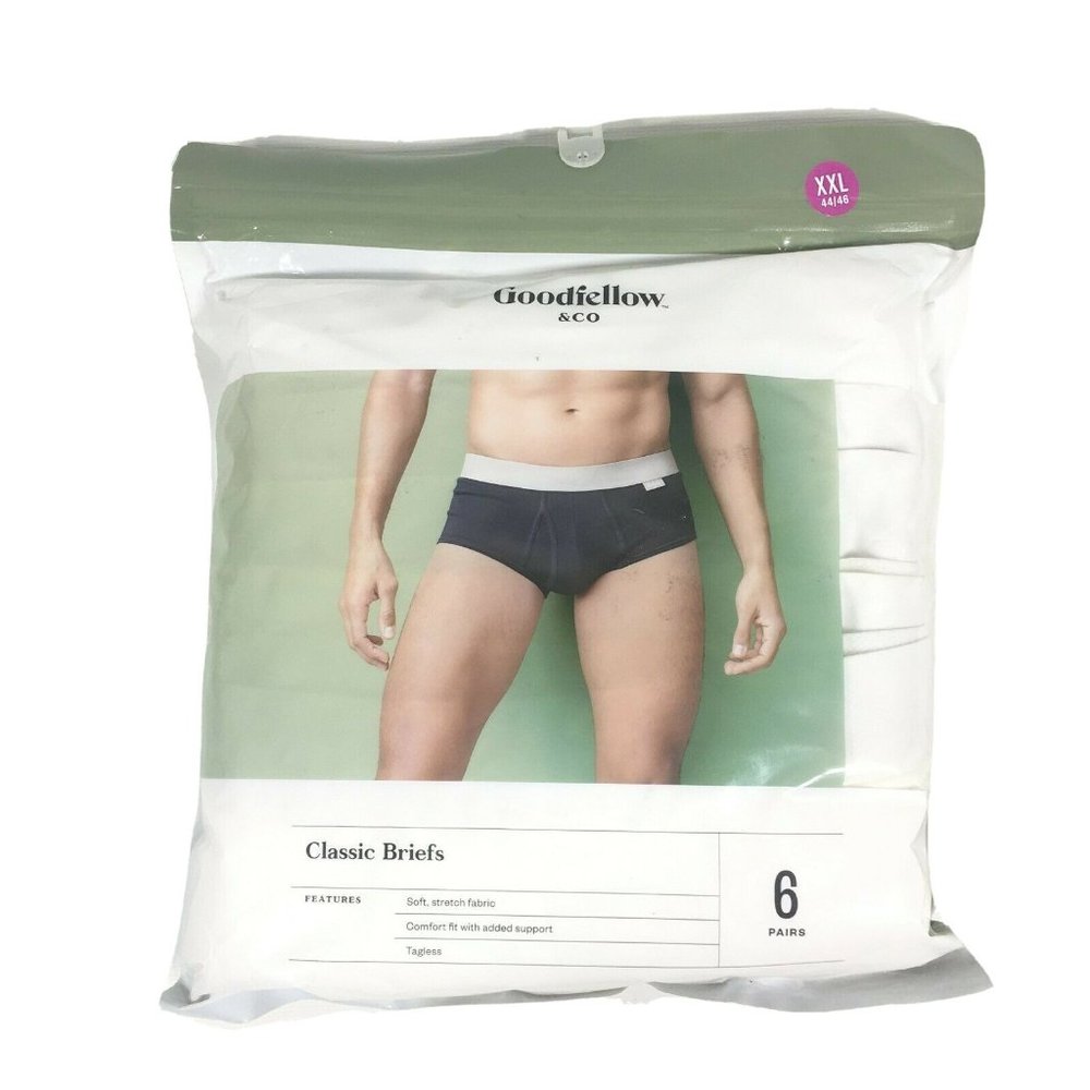 Goodfellow & Co Mens Classic Briefs XXL 44-46 White 6 Pack